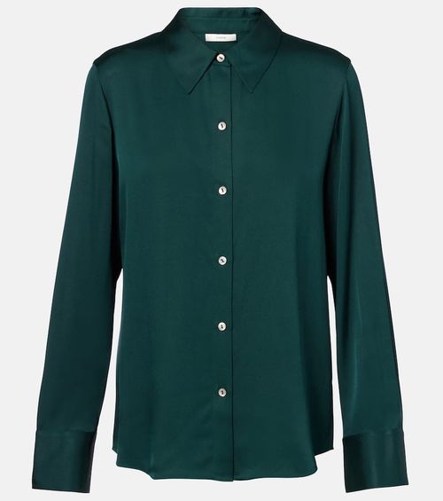 Silk-blend satin shirt