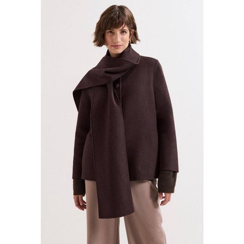 Phase Eight Kaja Scarf Coat In Dark Brown