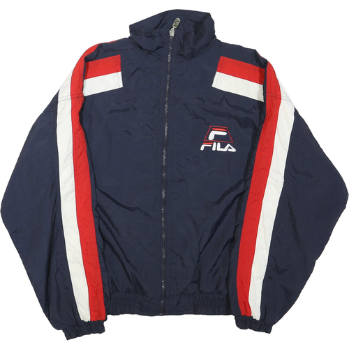 FILA Womens Navy Blue Red & White Track Jacket S Polyester Blend Zip Sport