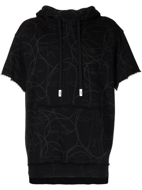 Laser short-sleeve hoodie - Black