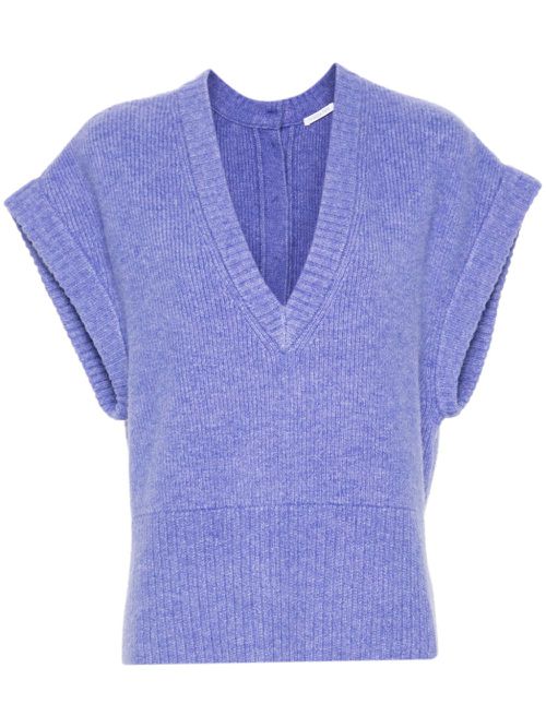 Ribbed-knit vest - Blue