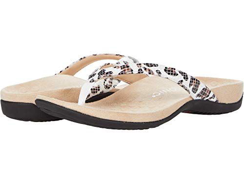 Vionic Women's Flip Flop Dillon Shine Supportive Sandals – Comfortable Ladies Slides That Include VIO MOTION Technology Orthotic Black Rhinestone