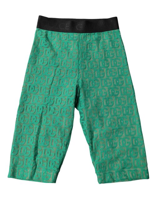 Logo-Jacquard Cotton Blend Cropped Leggings — Green