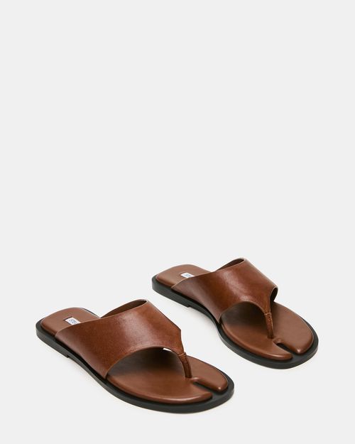 Steve Madden Women's Illia Thong Sandals - Cognac - - Leather