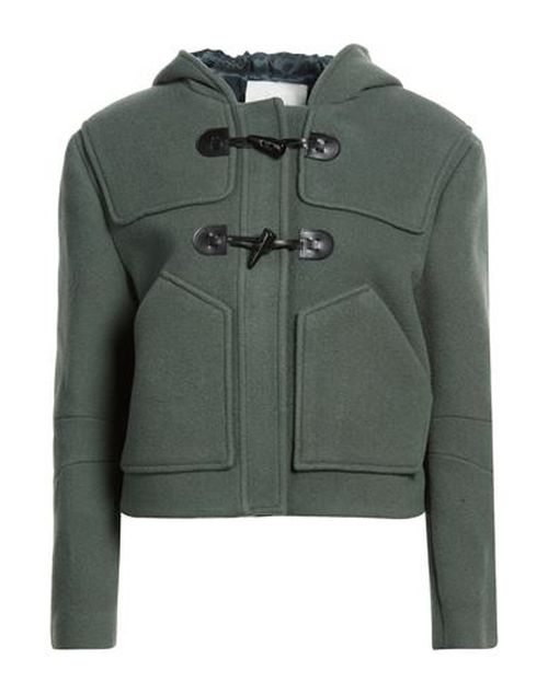 Woman Coat Military green Size 2 Wool, Polyamide