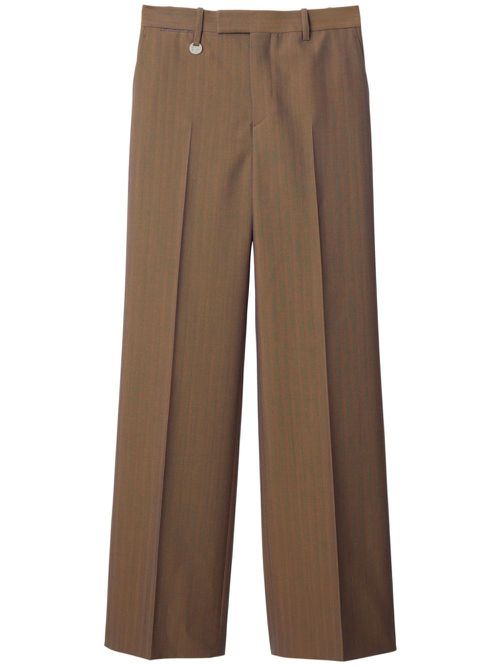 Striped straight-leg trousers - Brown