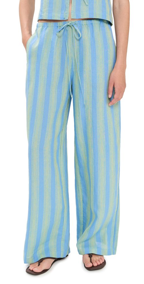 Mateo Linen Pants Seaport Stripe