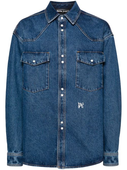 Monogram Button-Up Shirt
