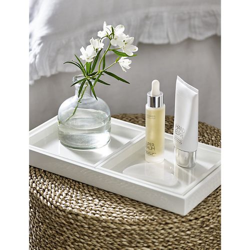 White Small Lacquered Dressing Table Tray set of Three 