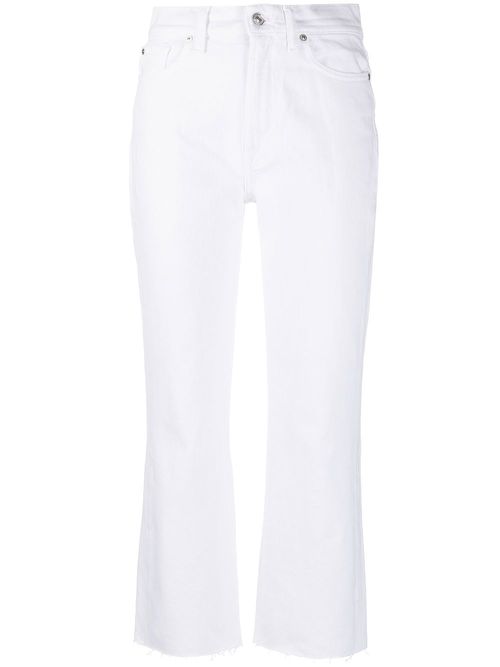 Mid-rise cropped trousers - White