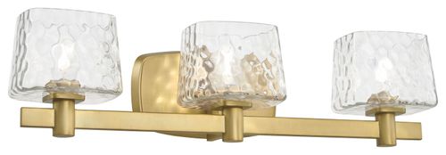 Soft Brass Three Light Bath Vanity from the Drysdale Collection