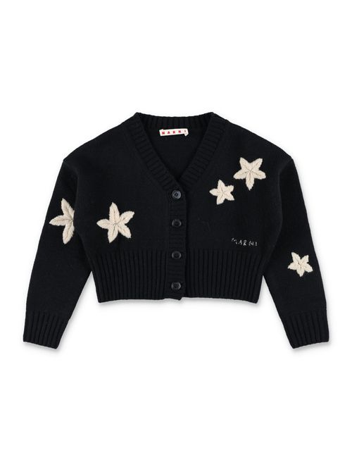 Girls Black V Neck Cardigan