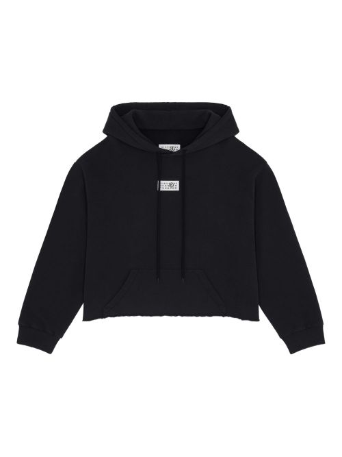 Logo Cotton Hoodie — Black