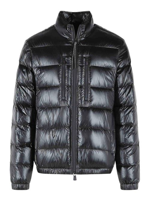 Foldable Short Black Polyamide Down Jacket