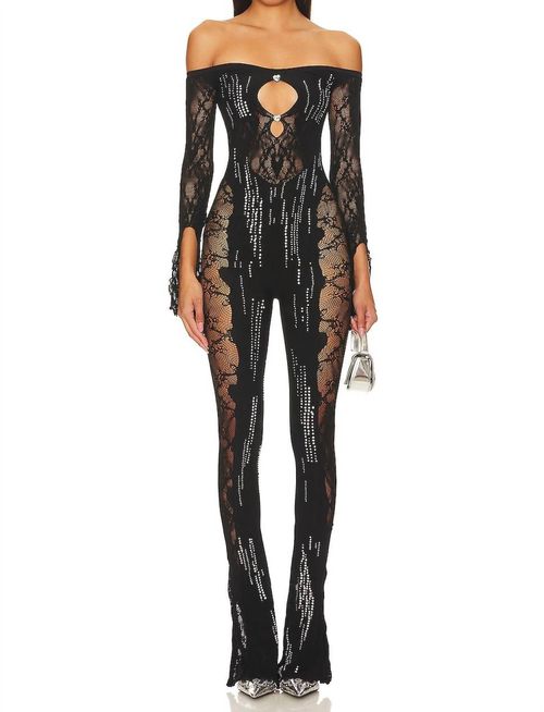 Adella Shapewear Off The Shoulder Jumpsuit In Black