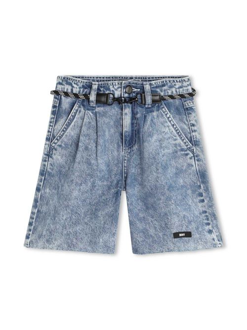 Acid-wash denim shorts - Blue