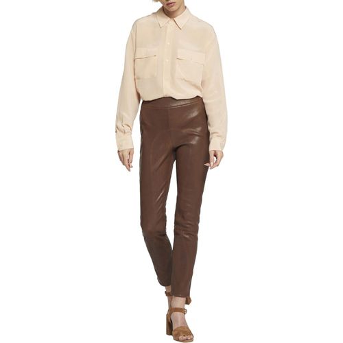 Womens Coated Lambskin Leather Leggings