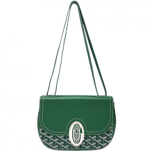 Goyard Green Pvc Coated Canvas Leather Shoulder Bag Pre-Owned