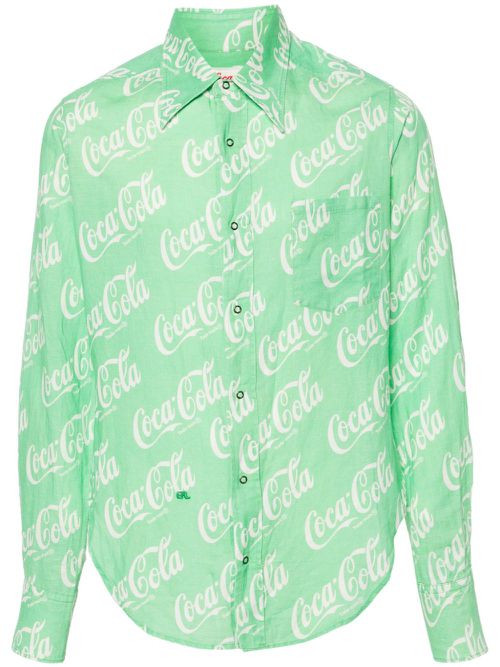 X Coca-Cola monogram-print shirt - Green