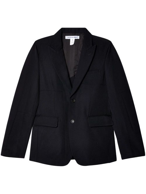 Single-breasted wool blazer - Blue