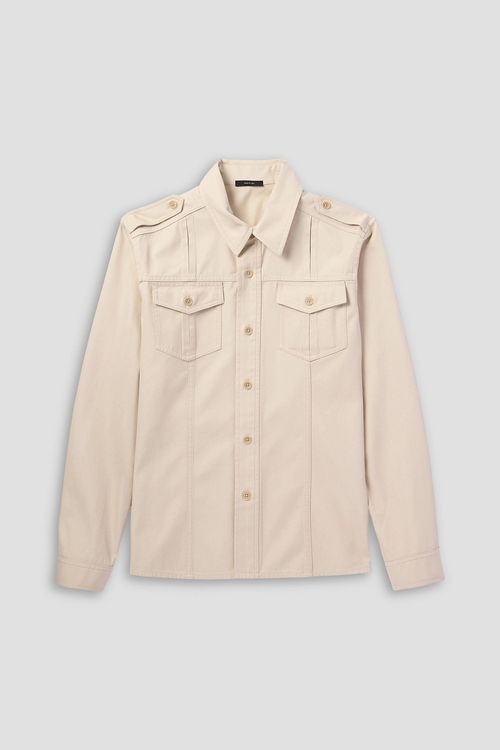 Cotton and silk-blend twill overshirt - White - IT 48