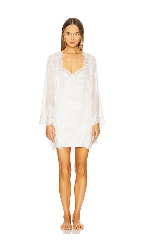 Homebodii Helena Mini Robe in White. - L also in M, S