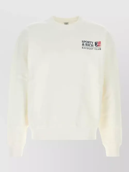 Sporty & Rich - cotton sweatshirt crew neck graphic logo