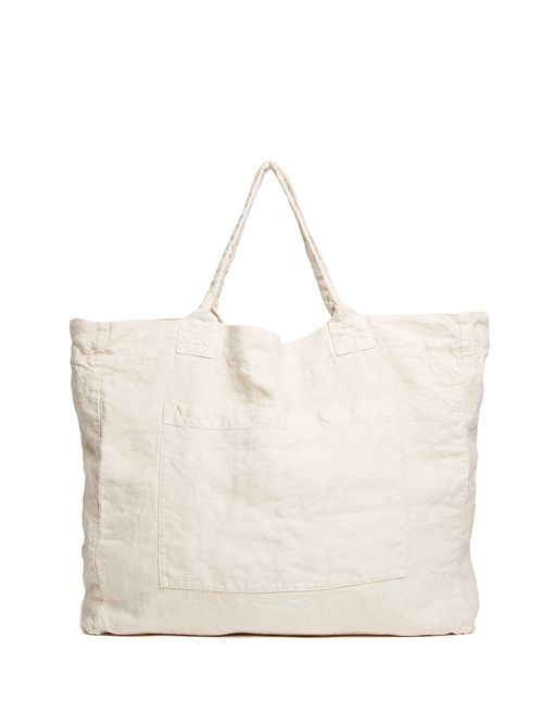 Linen weekend tote bag - Neutrals