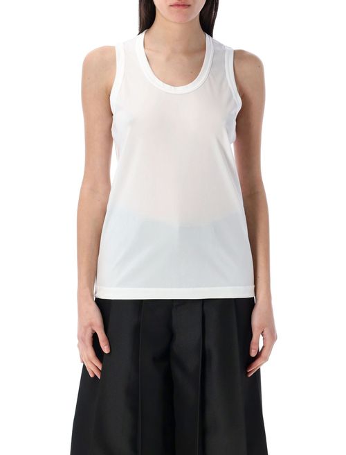 White Logo jersey tank top