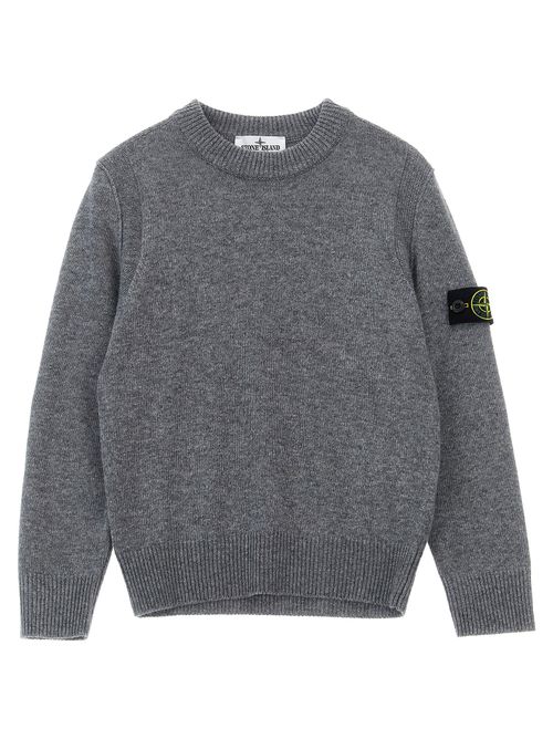 Wool-Blend Crew Neck Sweater — Grey