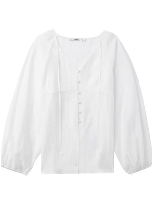 V-neck button-up blouse - White