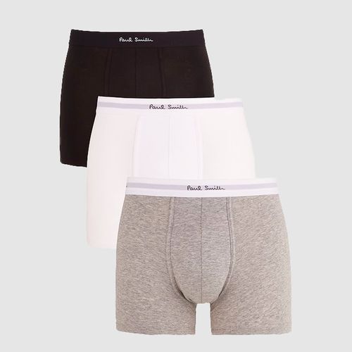 Black, White And Grey Cotton Blend Boxer 3-pack Set