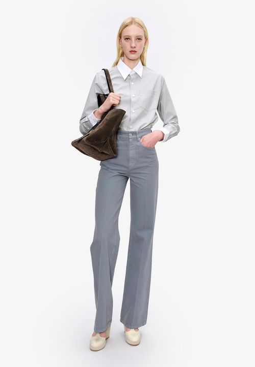 A. P.C. Women's Yuna Shirt Size: 34 in Pale grey
