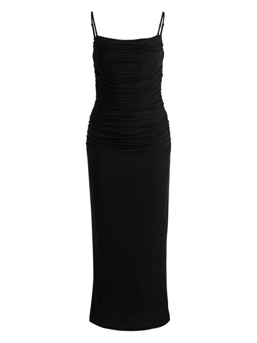 Ruched-detail dress - Black