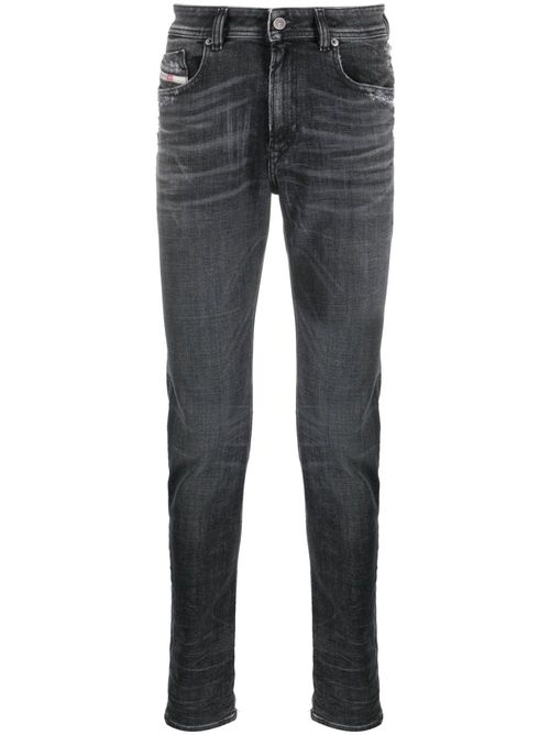 Logo-patch slim-cut jeans - Grey