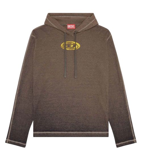 Brown Logo Regular Hoodie