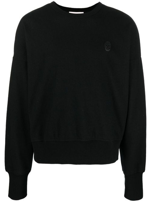 Logo-patch wool sweatshirt - Black