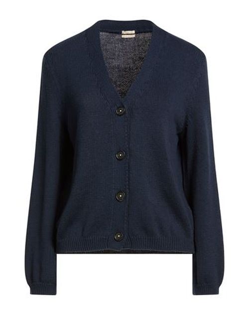 Woman Cardigan Navy Size M Cotton, Silk