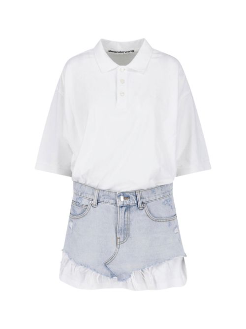Cotton-Blend Stretch Dress with Contrast Trim