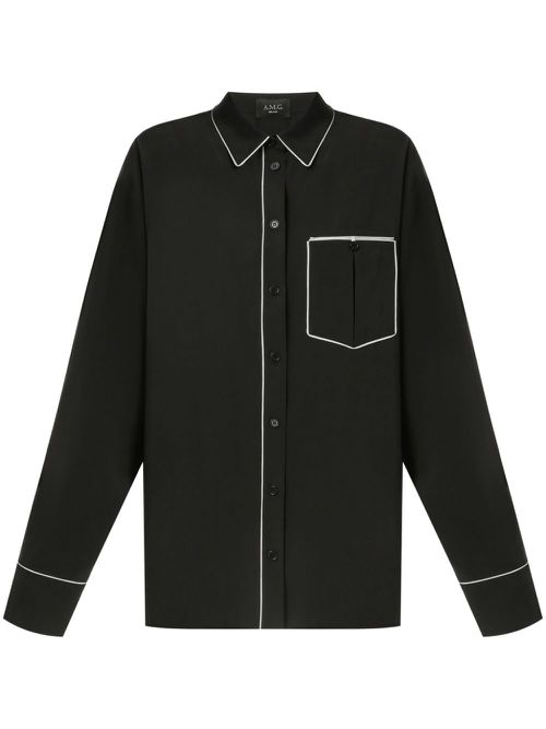 Contrast-trim shirt - Black