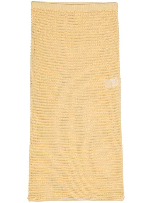 Moon open-knit skirt - Yellow
