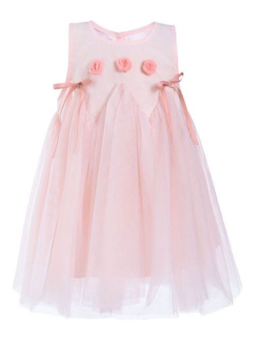Tulle-embellished sleeveless dress - Pink
