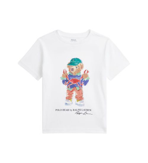 Polo Ralph Lauren for boy. 322973136002 T-shirt with white Polo bear (6años=117/123cm), Casual, Cotton, Short sleeve, children's fashion