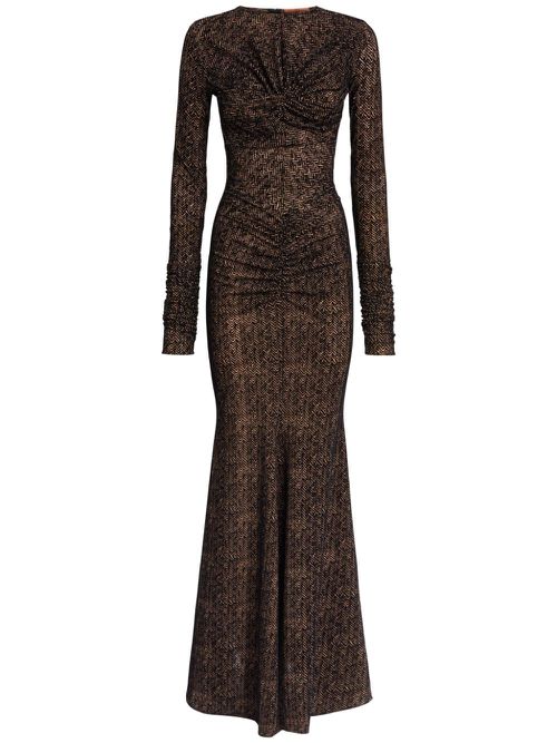 ZigZag gathered-detail dress - Brown