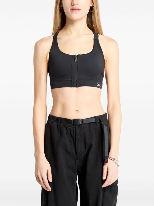Zip-front sports bra - Black