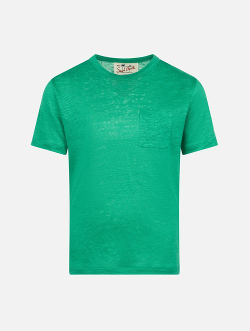 Kid Green Linen Jersey T-Shirt Alex __single__