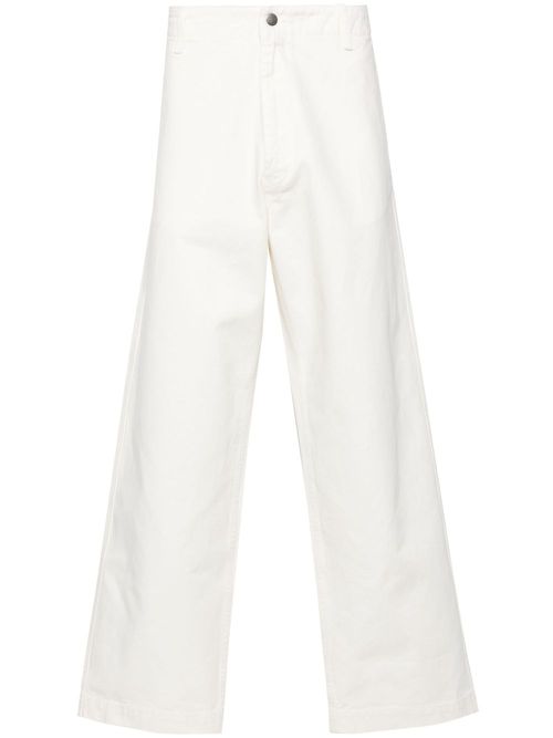 Straight-leg cotton trousers - White