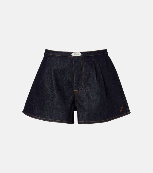 Logo denim shorts