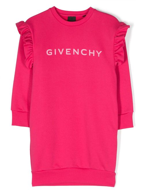 Logo-print sweatshirt dress - Pink