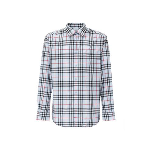 Plaid Cotton Shirt — Blue